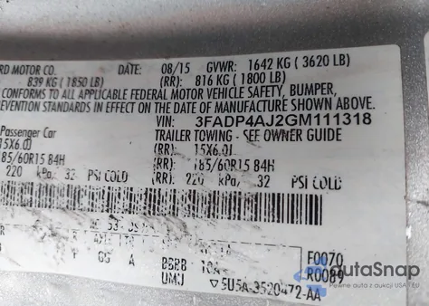 2016 Ford Fiesta S from USA, damaged, VIN 3FADP4AJ2GM111318